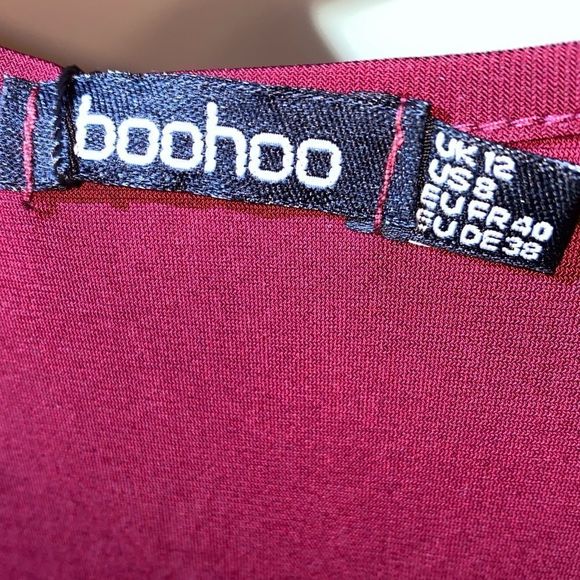 BOOHOO Maternity Over The Bump Bodycon Dress Berry - Picture 5 of 10